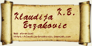 Klaudija Brzaković vizit kartica